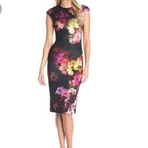 Ted Baker London Midi Floral Print Dress